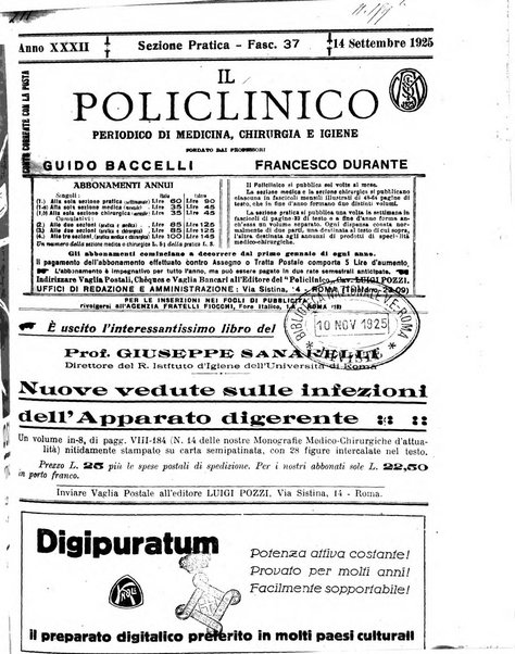 Il policlinico. Sezione pratica periodico di medicina, chirurgia e igiene