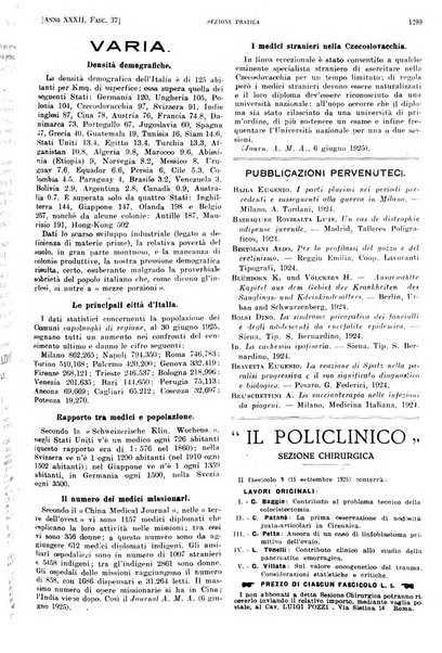 Il policlinico. Sezione pratica periodico di medicina, chirurgia e igiene