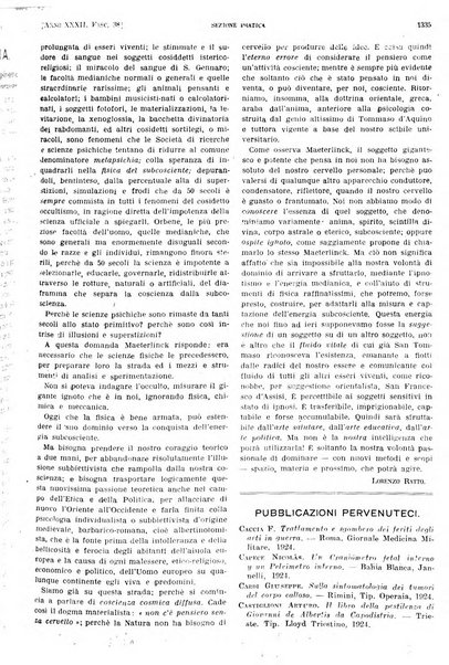 Il policlinico. Sezione pratica periodico di medicina, chirurgia e igiene