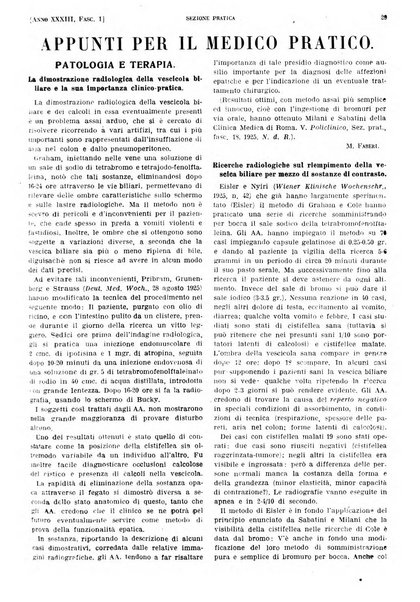 Il policlinico. Sezione pratica periodico di medicina, chirurgia e igiene