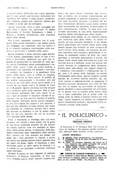 Il policlinico. Sezione pratica periodico di medicina, chirurgia e igiene