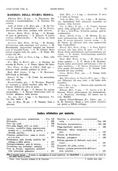 Il policlinico. Sezione pratica periodico di medicina, chirurgia e igiene