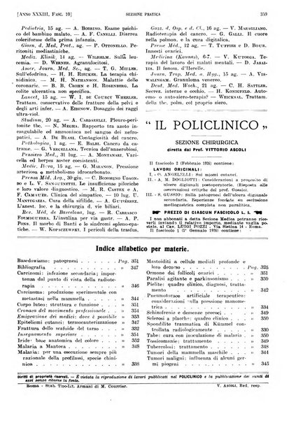 Il policlinico. Sezione pratica periodico di medicina, chirurgia e igiene