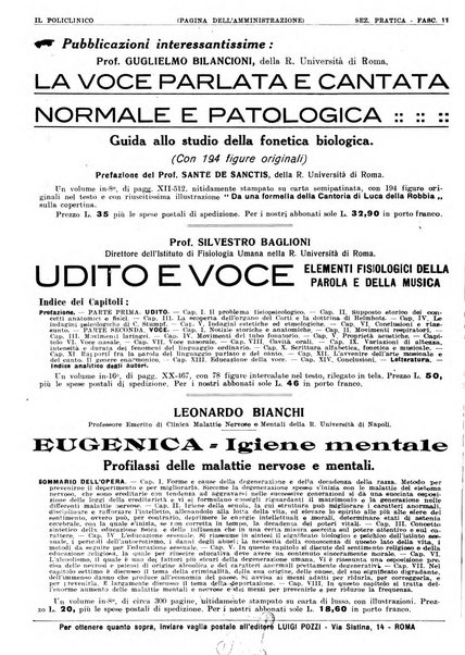 Il policlinico. Sezione pratica periodico di medicina, chirurgia e igiene