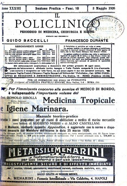 Il policlinico. Sezione pratica periodico di medicina, chirurgia e igiene