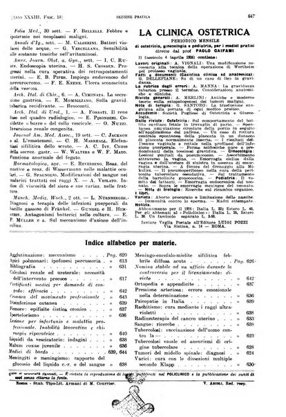 Il policlinico. Sezione pratica periodico di medicina, chirurgia e igiene