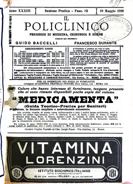 Il policlinico. Sezione pratica periodico di medicina, chirurgia e igiene