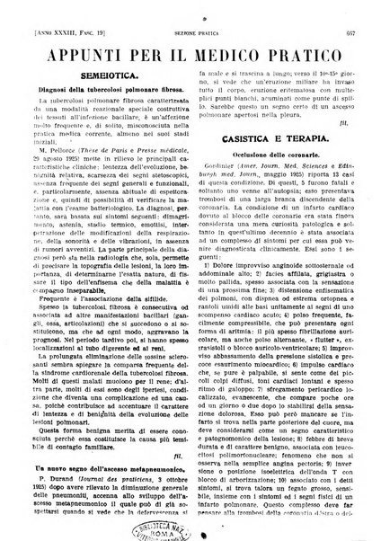 Il policlinico. Sezione pratica periodico di medicina, chirurgia e igiene