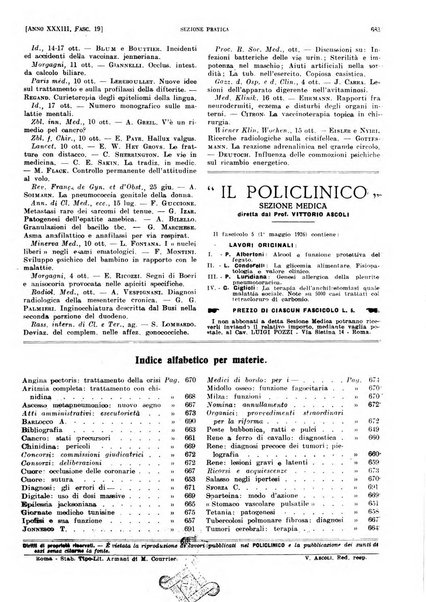 Il policlinico. Sezione pratica periodico di medicina, chirurgia e igiene