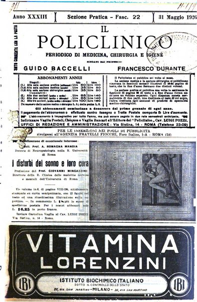 Il policlinico. Sezione pratica periodico di medicina, chirurgia e igiene