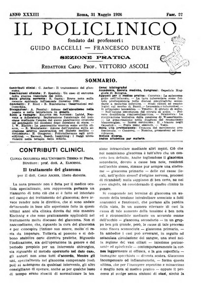 Il policlinico. Sezione pratica periodico di medicina, chirurgia e igiene