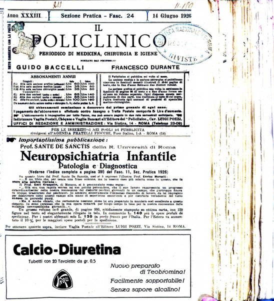 Il policlinico. Sezione pratica periodico di medicina, chirurgia e igiene