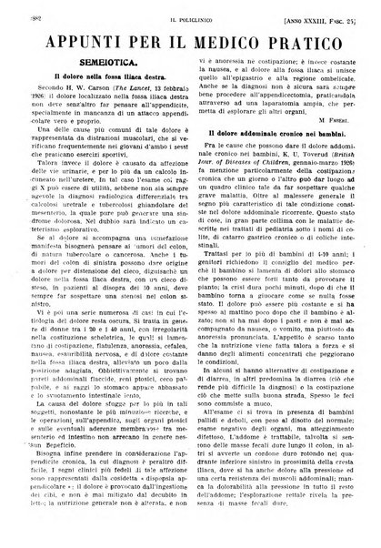 Il policlinico. Sezione pratica periodico di medicina, chirurgia e igiene