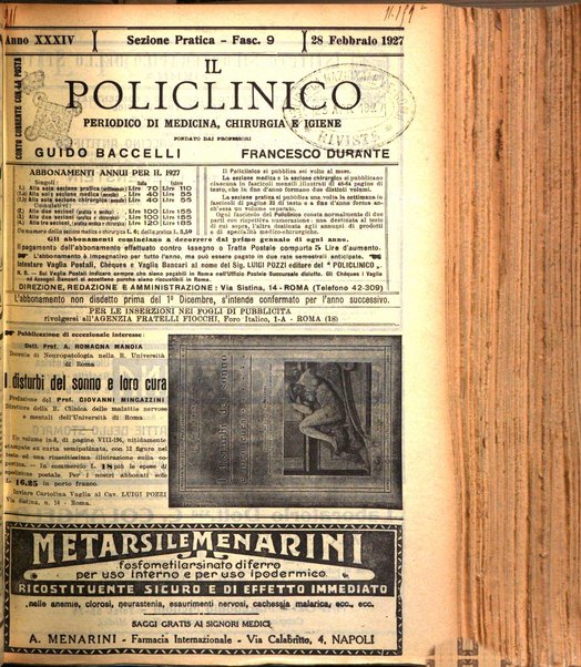 Il policlinico. Sezione pratica periodico di medicina, chirurgia e igiene