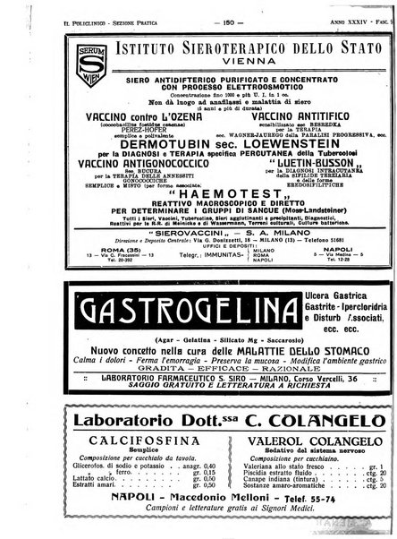 Il policlinico. Sezione pratica periodico di medicina, chirurgia e igiene