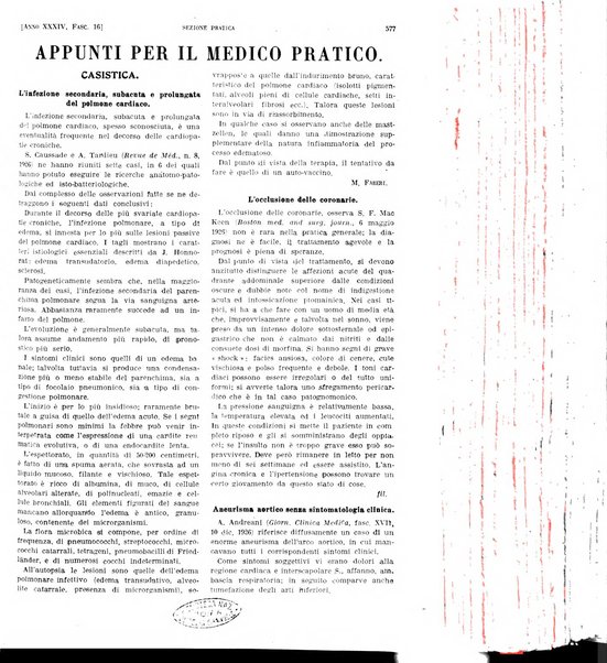 Il policlinico. Sezione pratica periodico di medicina, chirurgia e igiene