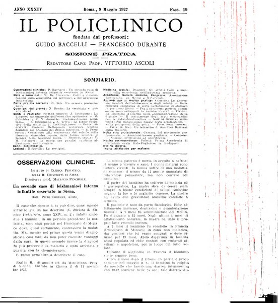 Il policlinico. Sezione pratica periodico di medicina, chirurgia e igiene