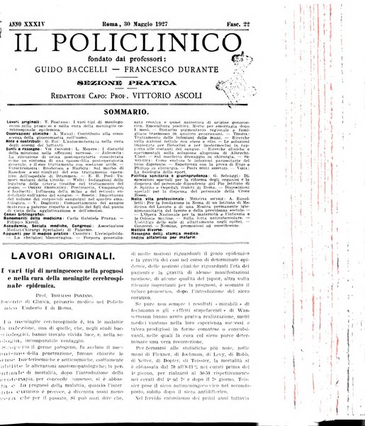 Il policlinico. Sezione pratica periodico di medicina, chirurgia e igiene