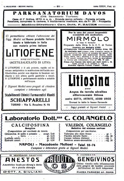 Il policlinico. Sezione pratica periodico di medicina, chirurgia e igiene