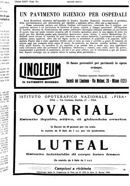 Il policlinico. Sezione pratica periodico di medicina, chirurgia e igiene