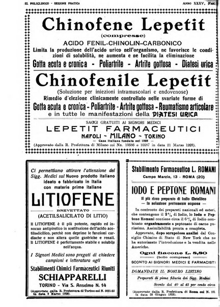 Il policlinico. Sezione pratica periodico di medicina, chirurgia e igiene