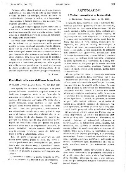 Il policlinico. Sezione pratica periodico di medicina, chirurgia e igiene