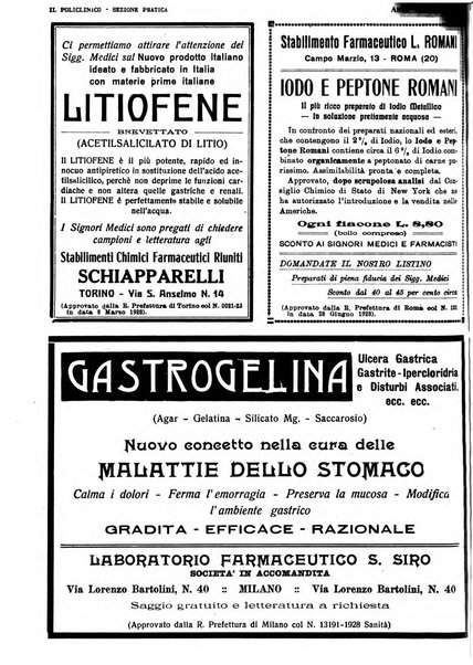 Il policlinico. Sezione pratica periodico di medicina, chirurgia e igiene