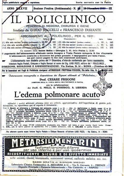 Il policlinico. Sezione pratica periodico di medicina, chirurgia e igiene