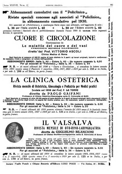 Il policlinico. Sezione pratica periodico di medicina, chirurgia e igiene