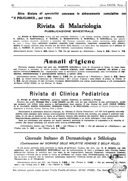 Il policlinico. Sezione pratica periodico di medicina, chirurgia e igiene