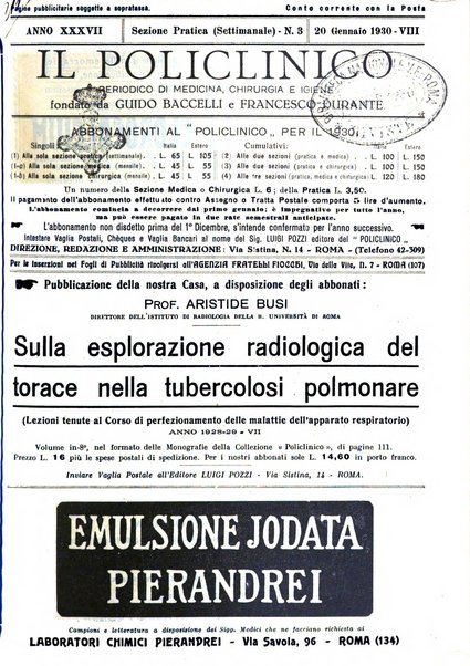 Il policlinico. Sezione pratica periodico di medicina, chirurgia e igiene