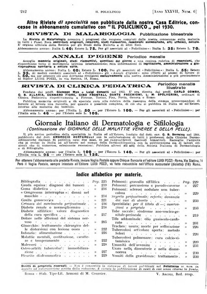 Il policlinico. Sezione pratica periodico di medicina, chirurgia e igiene