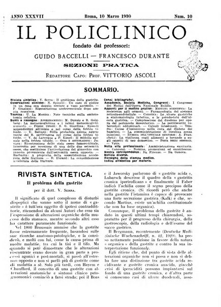 Il policlinico. Sezione pratica periodico di medicina, chirurgia e igiene