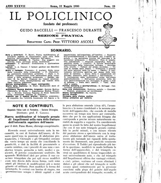 Il policlinico. Sezione pratica periodico di medicina, chirurgia e igiene