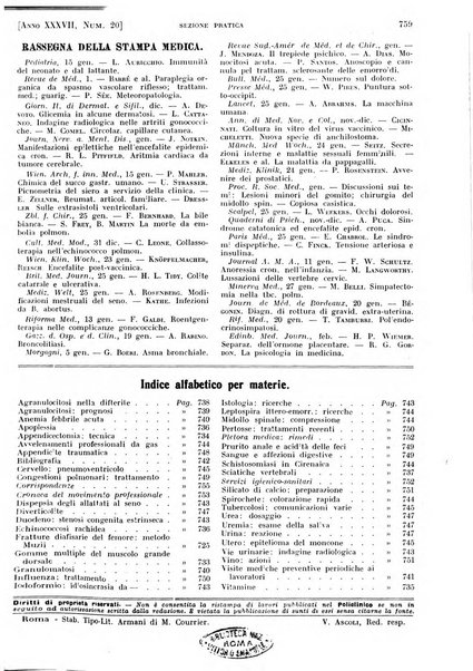 Il policlinico. Sezione pratica periodico di medicina, chirurgia e igiene