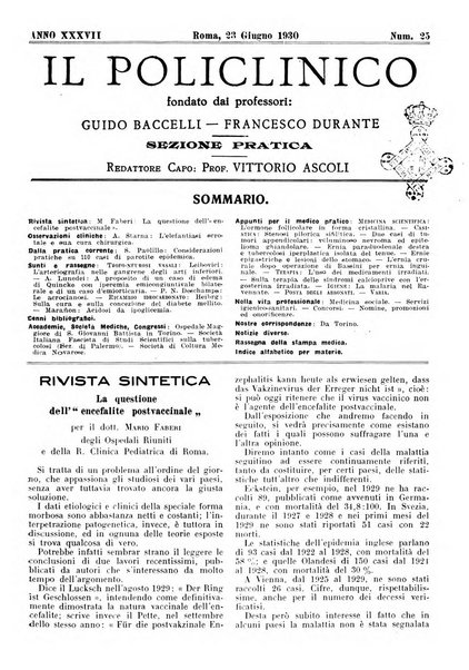 Il policlinico. Sezione pratica periodico di medicina, chirurgia e igiene