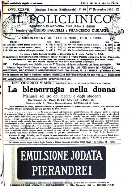 Il policlinico. Sezione pratica periodico di medicina, chirurgia e igiene