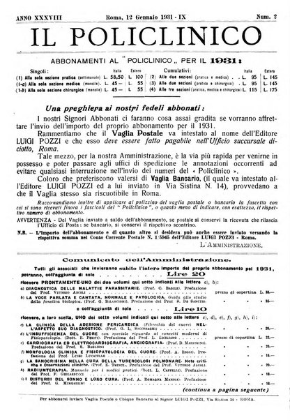 Il policlinico. Sezione pratica periodico di medicina, chirurgia e igiene