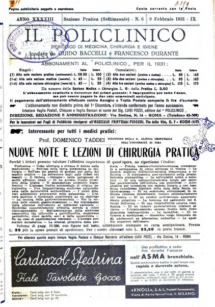 Il policlinico. Sezione pratica periodico di medicina, chirurgia e igiene