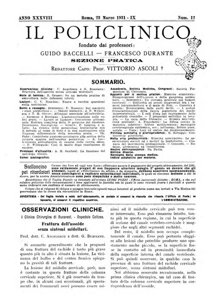 Il policlinico. Sezione pratica periodico di medicina, chirurgia e igiene