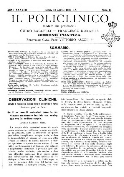 Il policlinico. Sezione pratica periodico di medicina, chirurgia e igiene