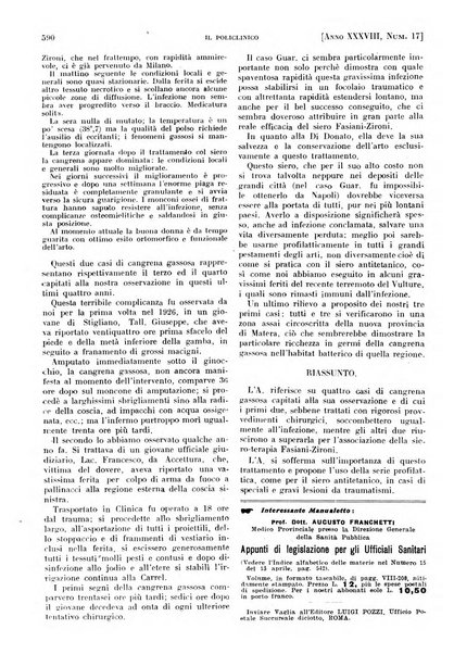 Il policlinico. Sezione pratica periodico di medicina, chirurgia e igiene