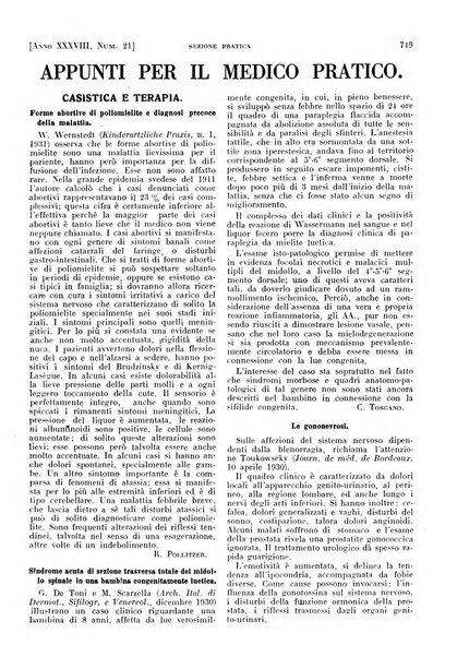 Il policlinico. Sezione pratica periodico di medicina, chirurgia e igiene