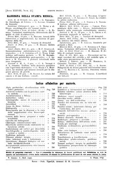 Il policlinico. Sezione pratica periodico di medicina, chirurgia e igiene