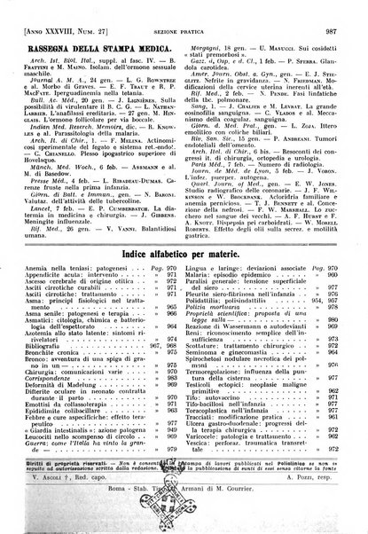 Il policlinico. Sezione pratica periodico di medicina, chirurgia e igiene