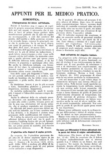 Il policlinico. Sezione pratica periodico di medicina, chirurgia e igiene