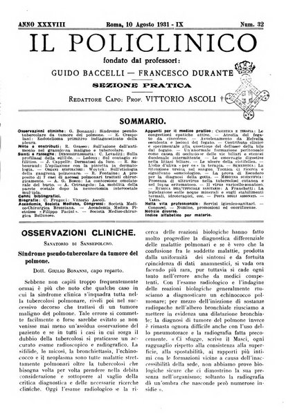 Il policlinico. Sezione pratica periodico di medicina, chirurgia e igiene