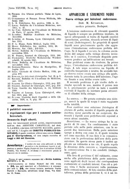 Il policlinico. Sezione pratica periodico di medicina, chirurgia e igiene