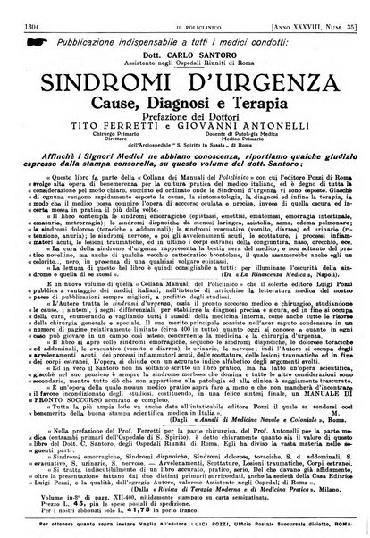 Il policlinico. Sezione pratica periodico di medicina, chirurgia e igiene