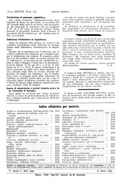 Il policlinico. Sezione pratica periodico di medicina, chirurgia e igiene